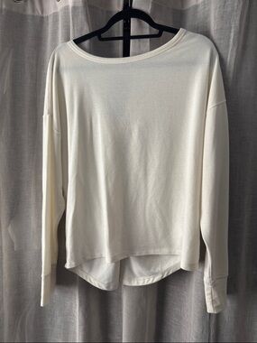 Old Navy Cream Boatneck Lightweight Sweatshirt